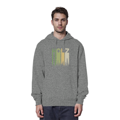 Holz Retro Wald Schriftzug - Organic Hoodie
