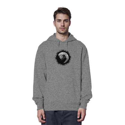 Schwarzer Rabe bei Vollmond  - Organic Hoodie