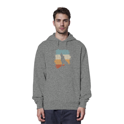 Retro Style lässig heulender Wolf  - Organic Hoodie