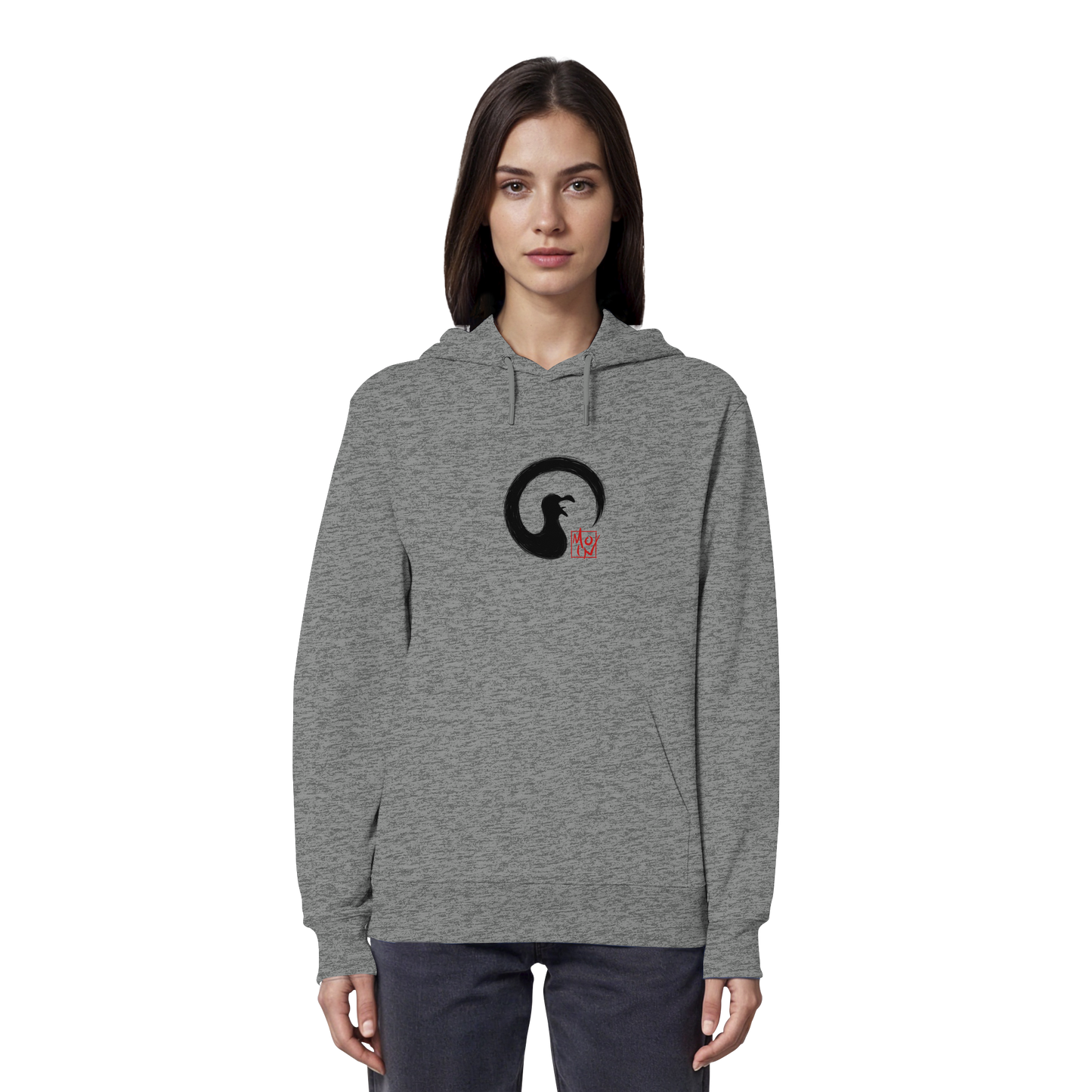Moin kreischende japanische Enso Möwe - Organic Hoodie