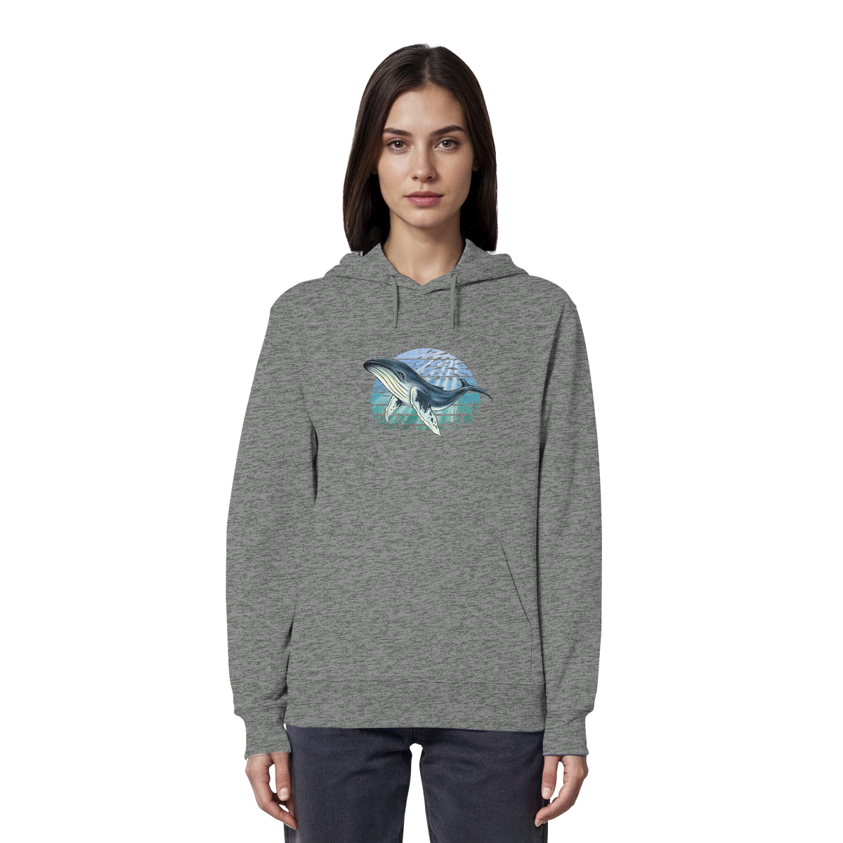 Retro Unterwasser Buckelwal - Organic Hoodie