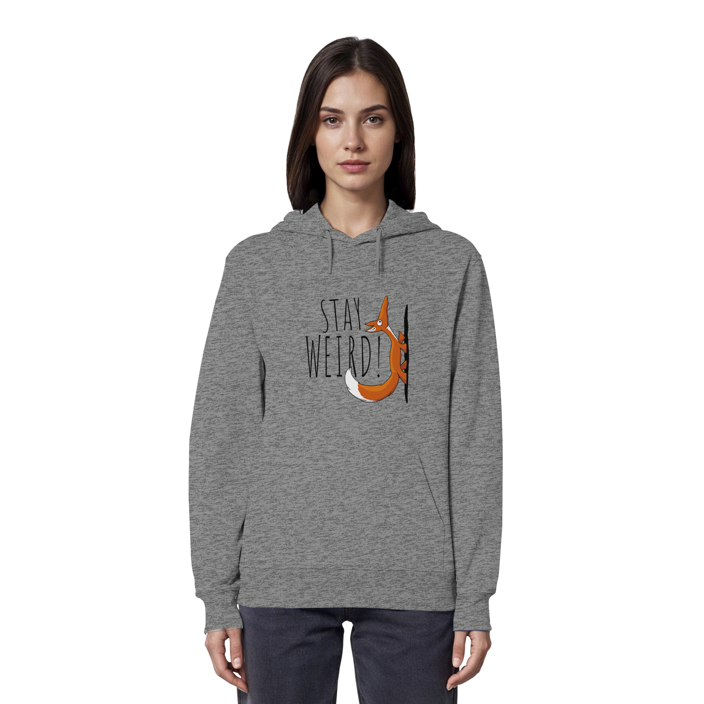 Stay Weird! Schräger Fuchs - Organic Hoodie