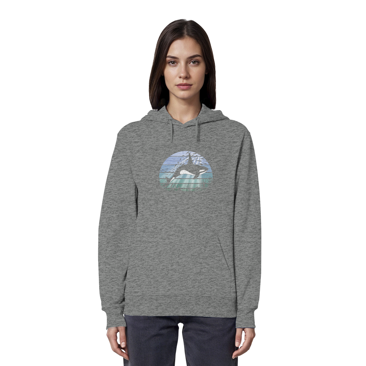 Retro Tiefsee Schwertwal Orca - Organic Hoodie