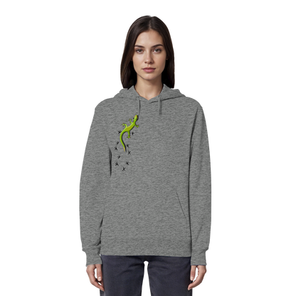 Kletternder Gecko mit Spuren - Organic Hoodie
