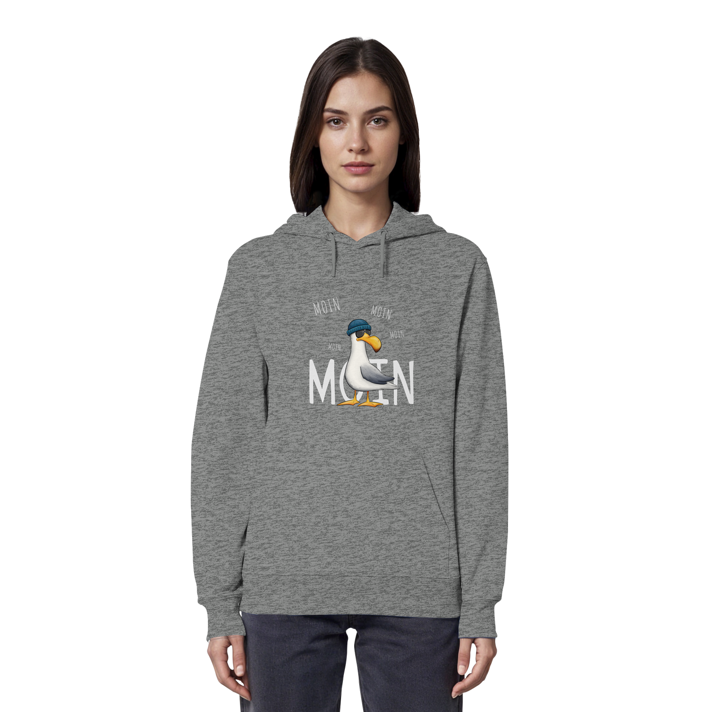 Moin Moin Lässige Hipster Möwe  - Organic Hoodie
