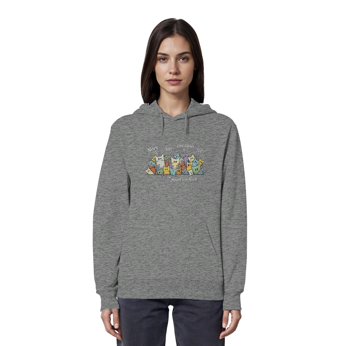 Nope, Nee, Nö Katzen - Organic Hoodie
