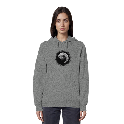 Schwarzer Rabe bei Vollmond  - Organic Hoodie