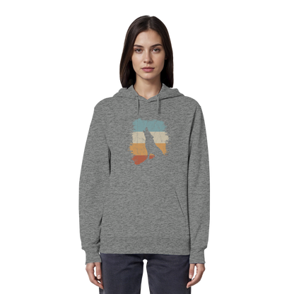 Retro Style lässig heulender Wolf  - Organic Hoodie