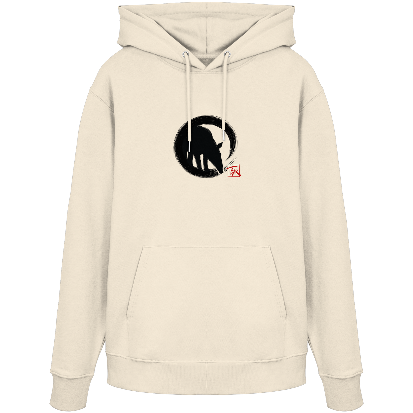 Zen Tapir im japanischen Enso Kreis - Organic Hoodie