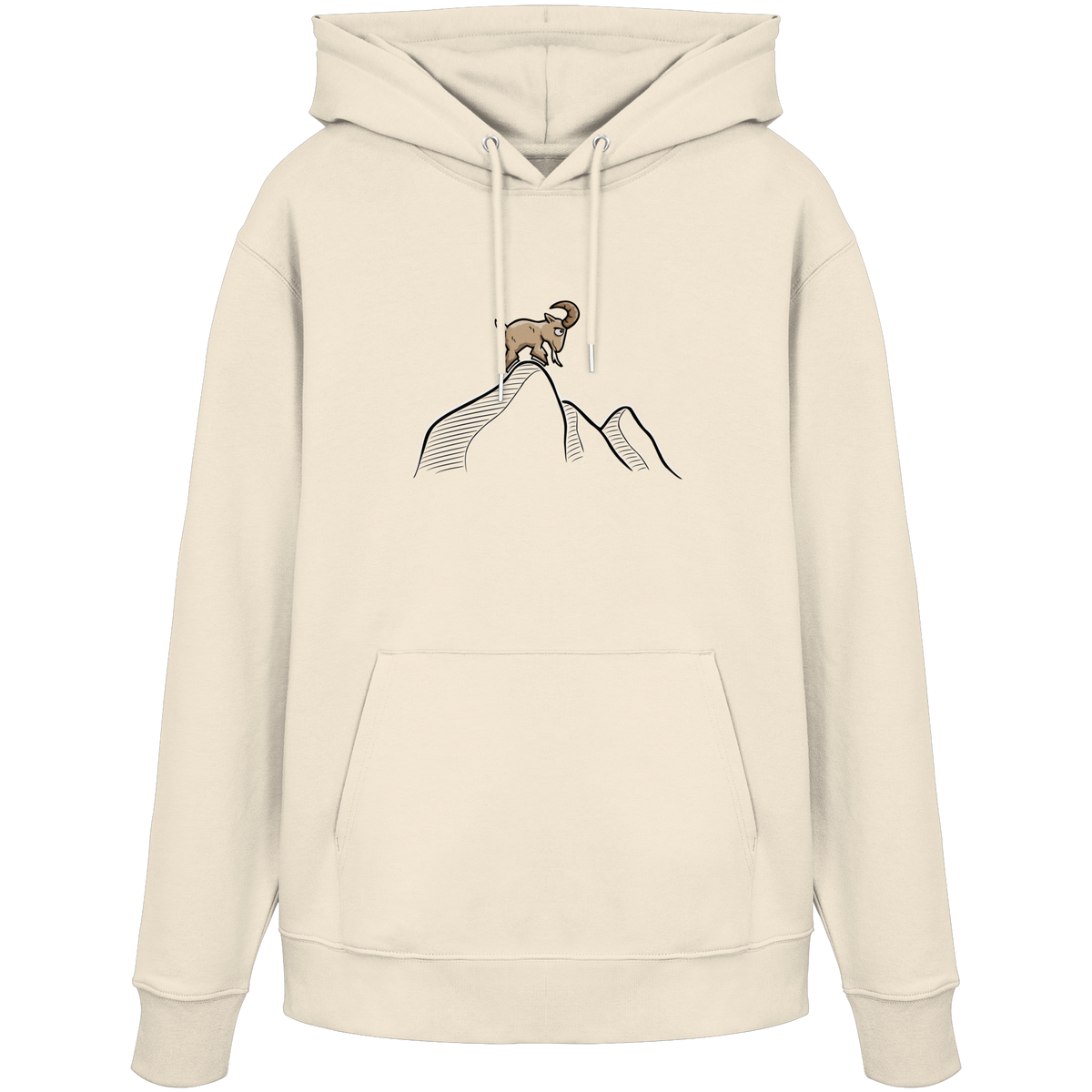 Ziegenbock in den Bergen - Organic Hoodie
