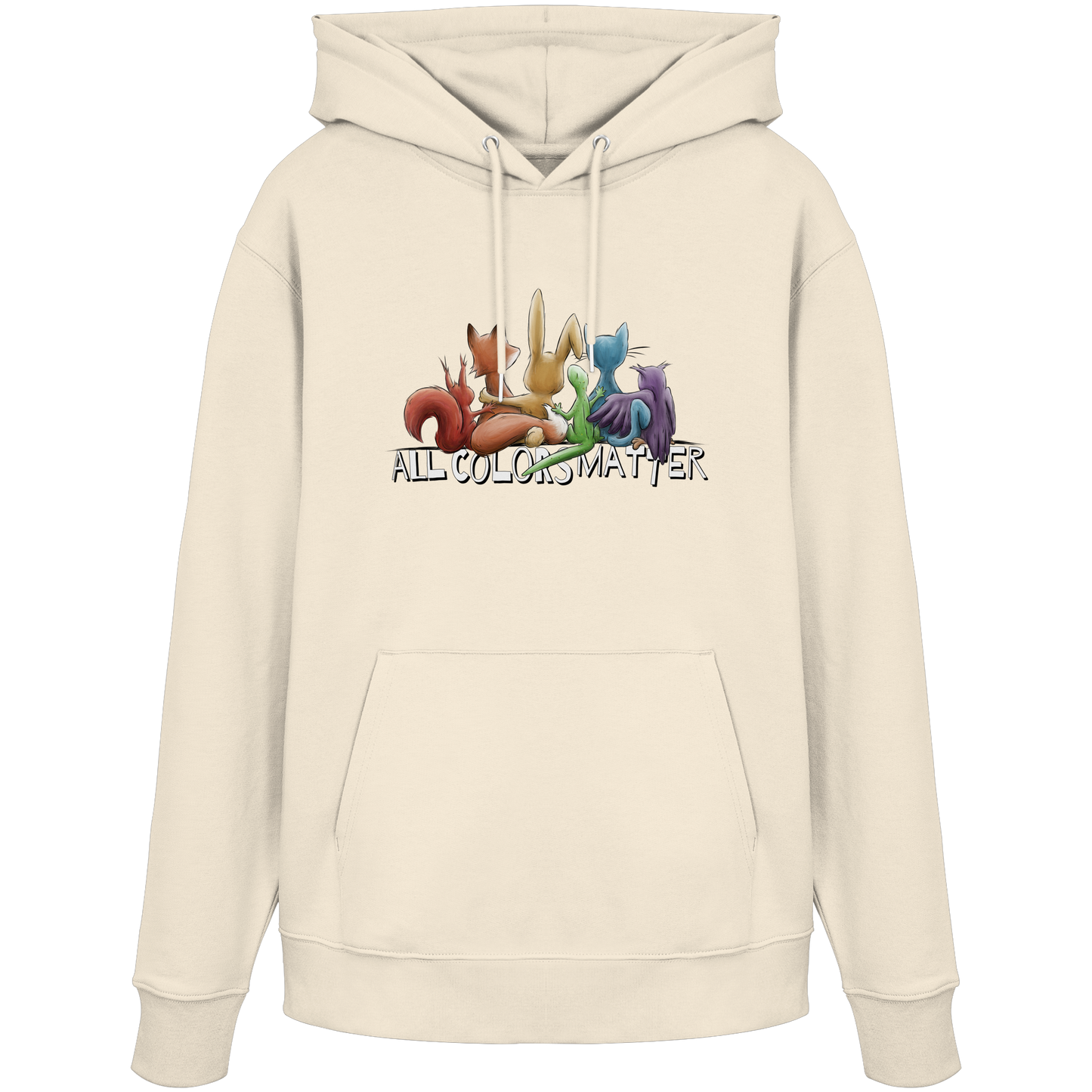 All Colors Matter! Regenbogen Tiere für Vielfalt - Organic Hoodie