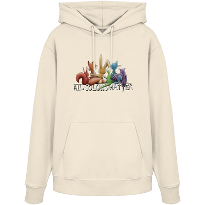 All Colors Matter! Regenbogen Tiere für Vielfalt - Organic Hoodie