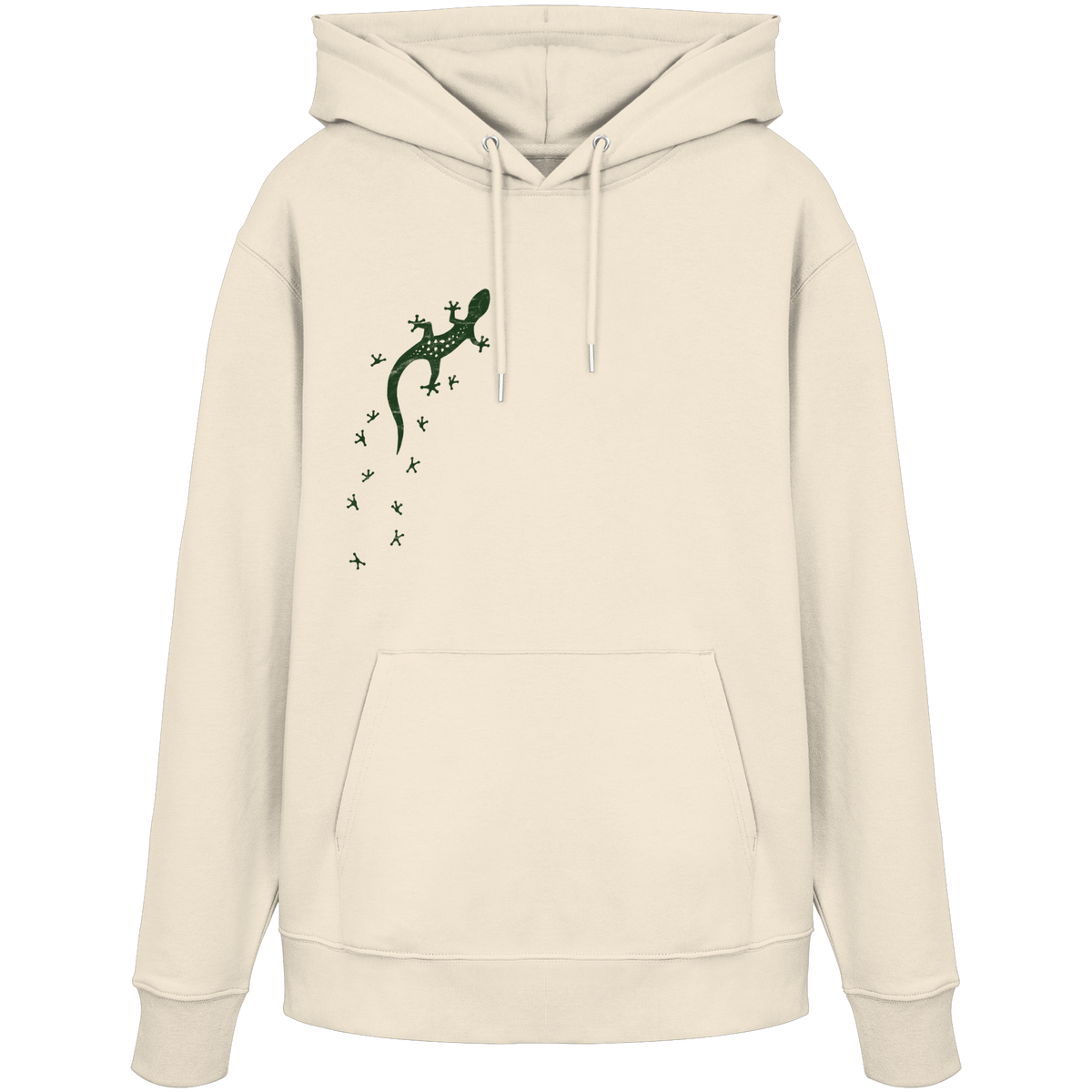 Gecko Eidechse Silhouette dunkel - Organic Hoodie