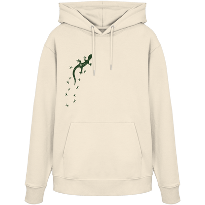 Gecko Eidechse Silhouette dunkel - Organic Hoodie