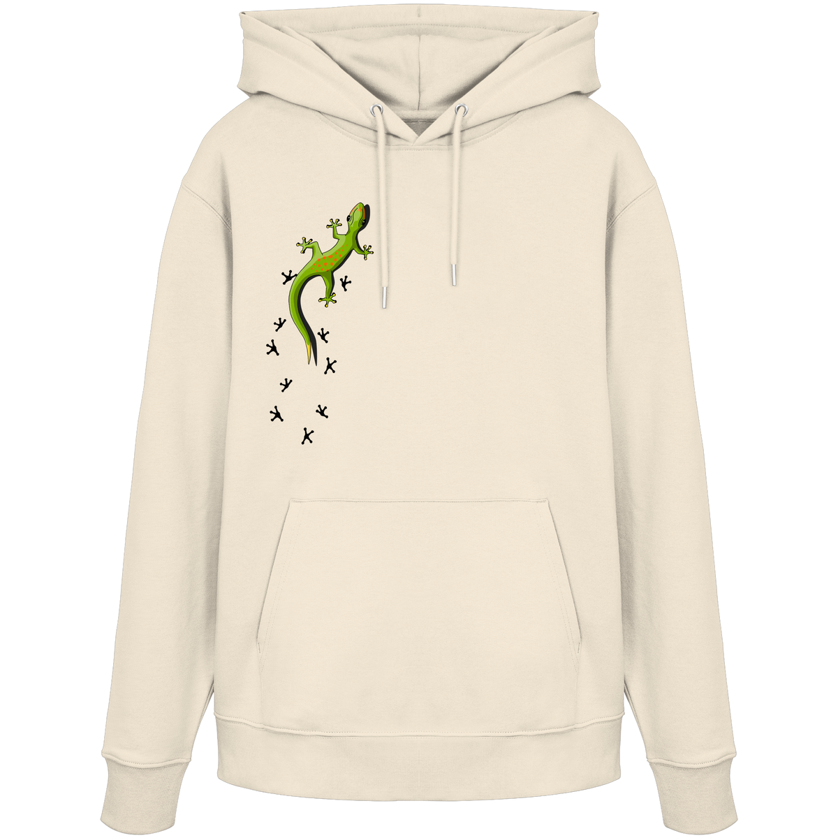 Kletternder Gecko mit Spuren - Organic Hoodie