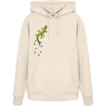 Kletternder Gecko mit Spuren - Organic Hoodie