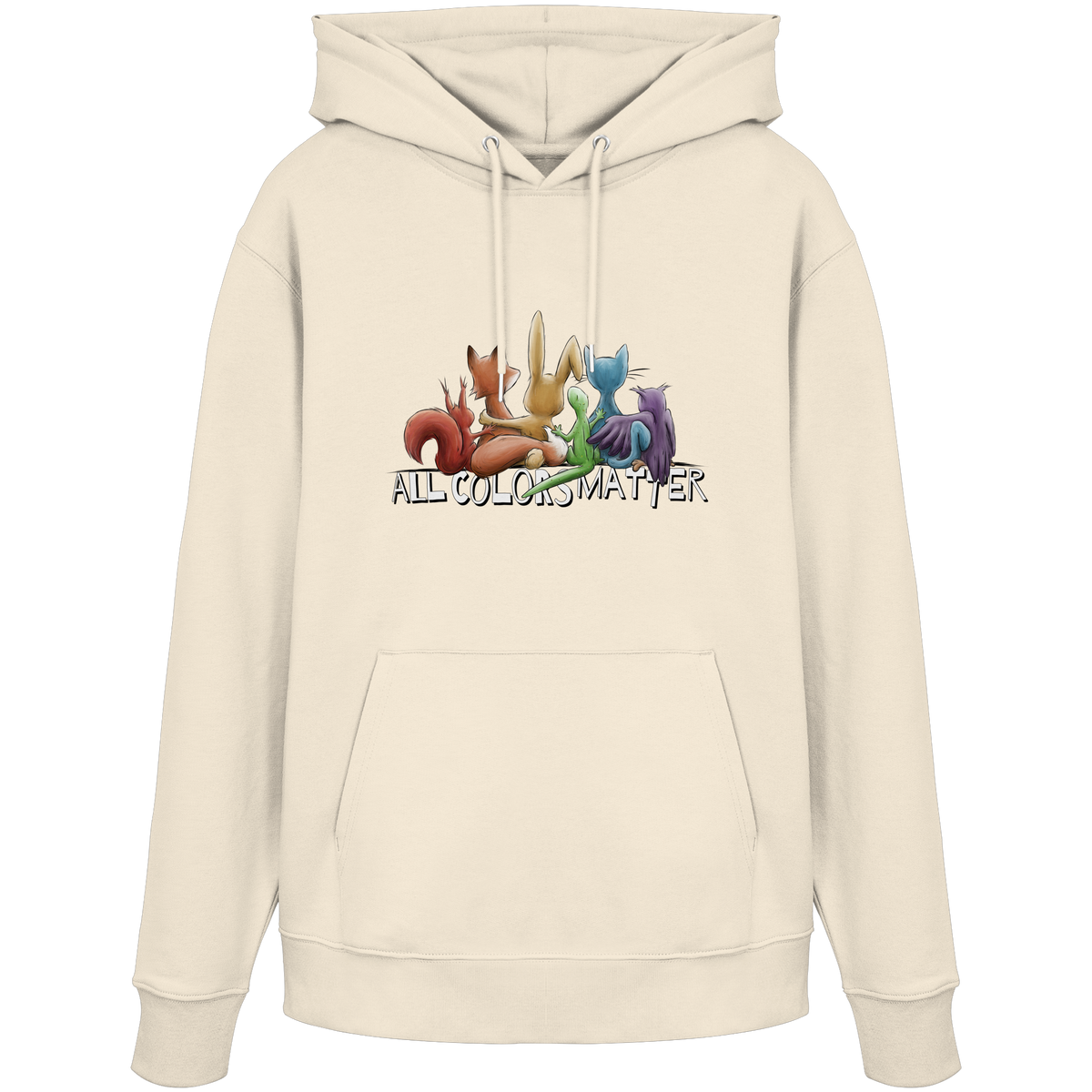All Colors Matter! Regenbogen Tiere für Vielfalt - Organic Hoodie