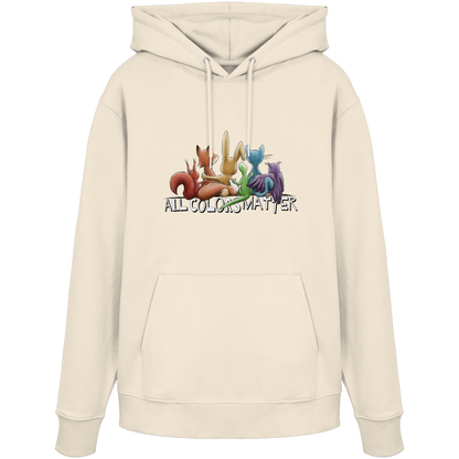 All Colors Matter! Regenbogen Tiere für Vielfalt - Organic Hoodie