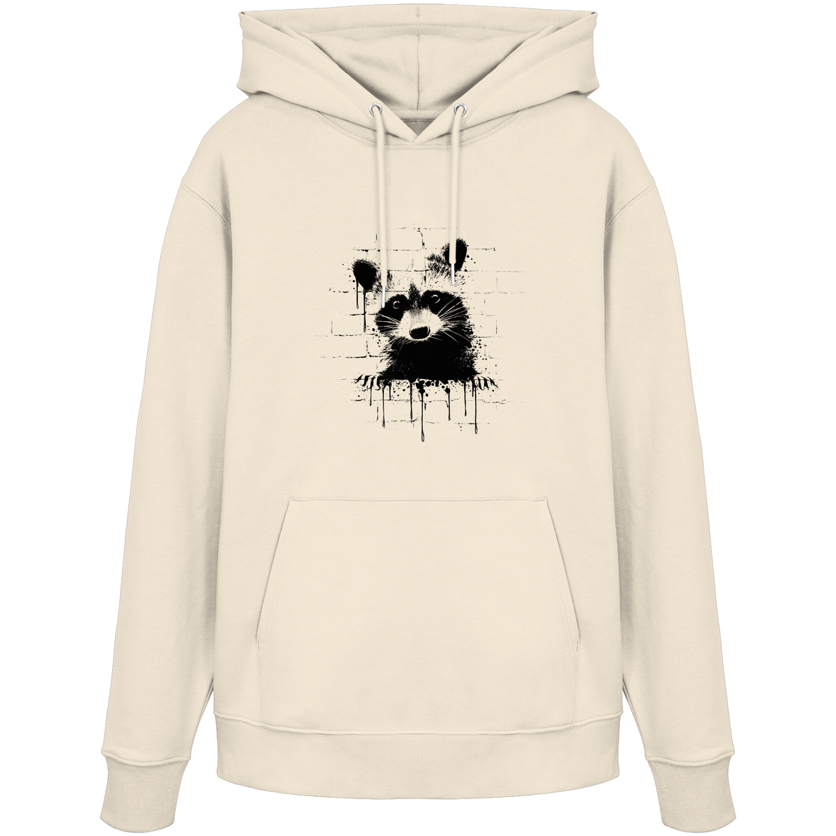 Funky Street Art Waschbär - Organic Hoodie
