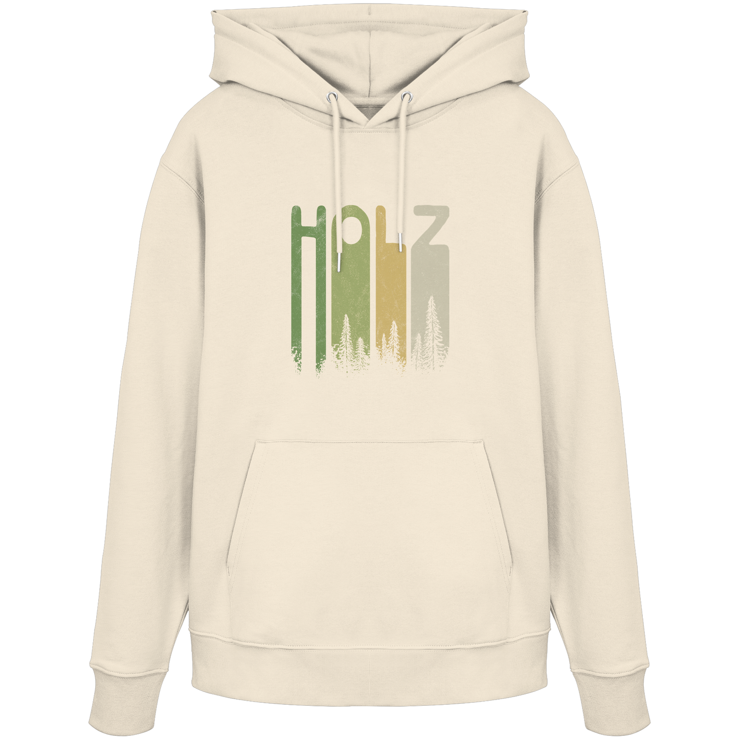 Holz Retro Wald Schriftzug - Organic Hoodie