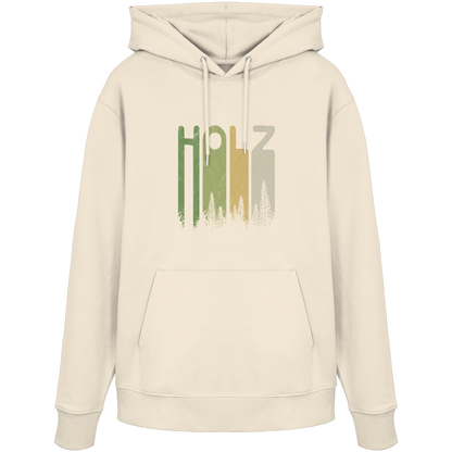 Holz Retro Wald Schriftzug - Organic Hoodie