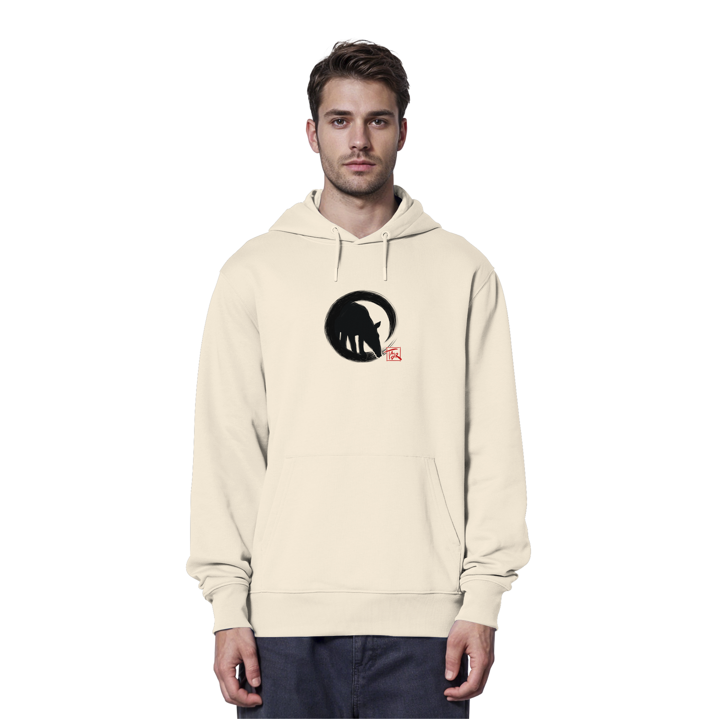 Zen Tapir im japanischen Enso Kreis - Organic Hoodie