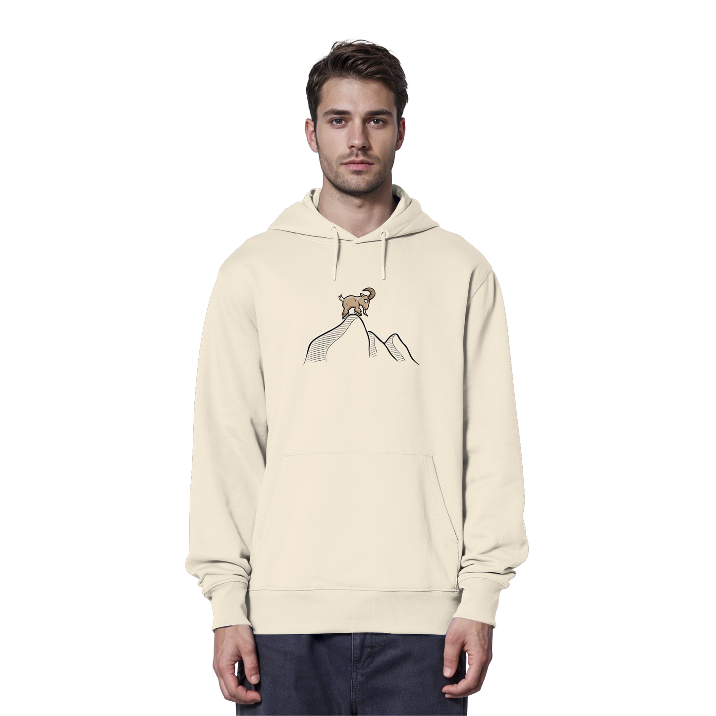 Ziegenbock in den Bergen - Organic Hoodie