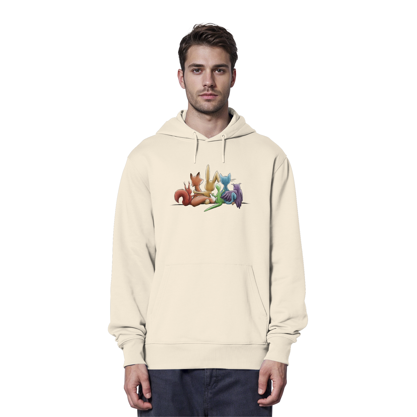 Regenbogen Tiere für Freundschaft, Toleranz und Vielfalt - Organic Hoodie