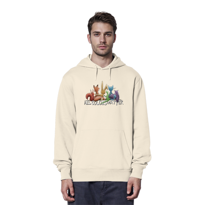 All Colors Matter! Regenbogen Tiere für Vielfalt - Organic Hoodie
