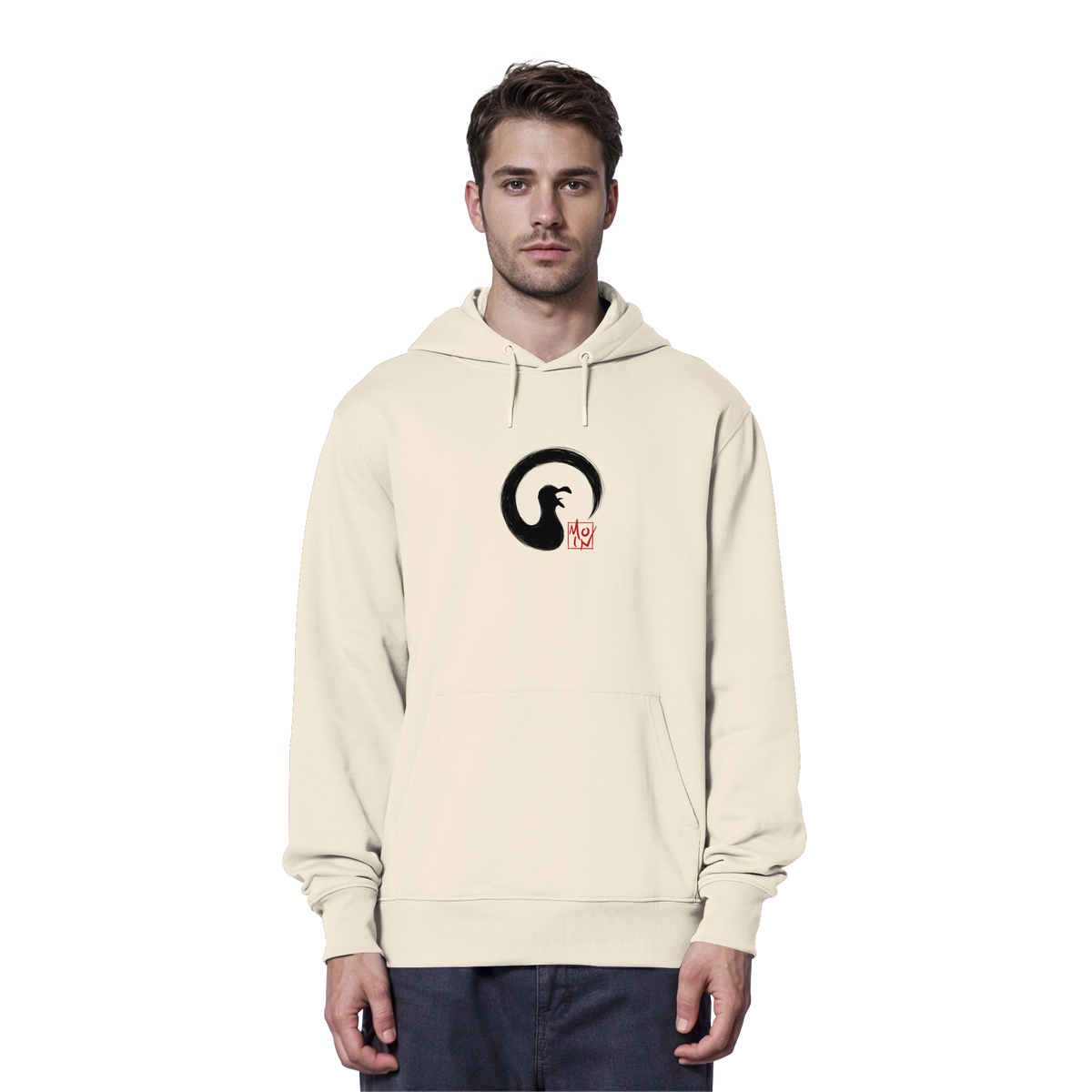 Moin kreischende japanische Enso Möwe - Organic Hoodie
