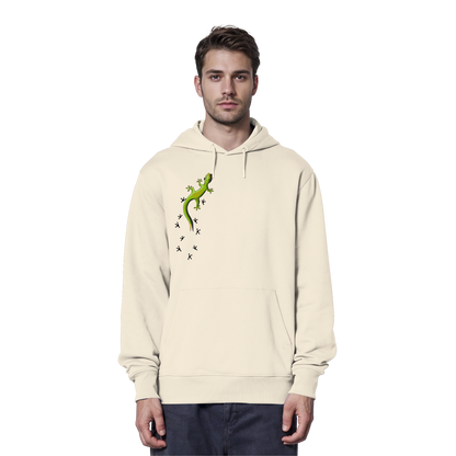Kletternder Gecko mit Spuren - Organic Hoodie