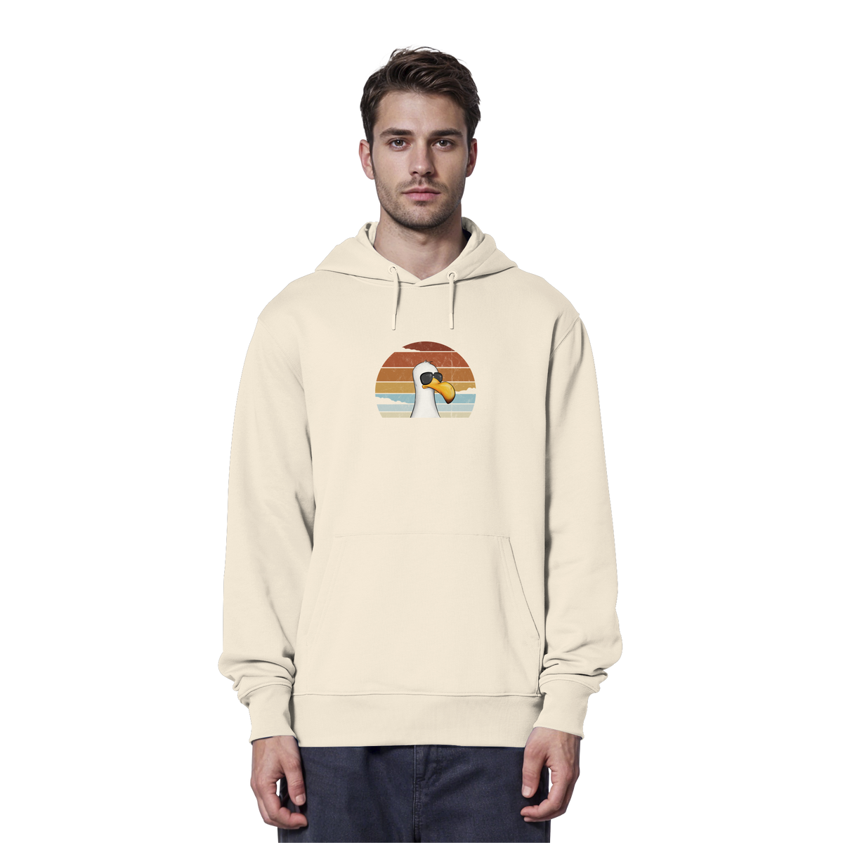Cool lässige Retro Möwe - Organic Hoodie