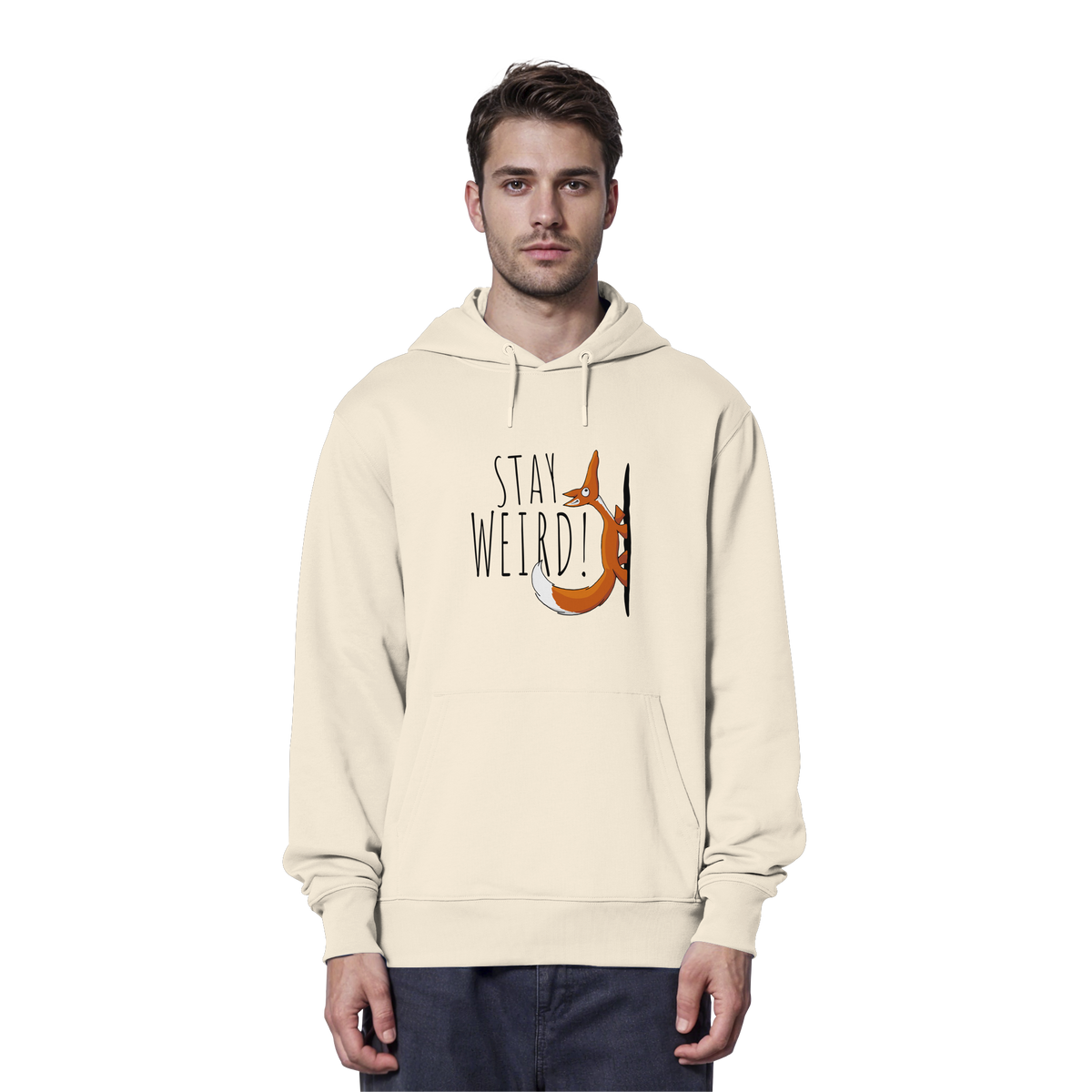 Stay Weird! Schräger Fuchs - Organic Hoodie