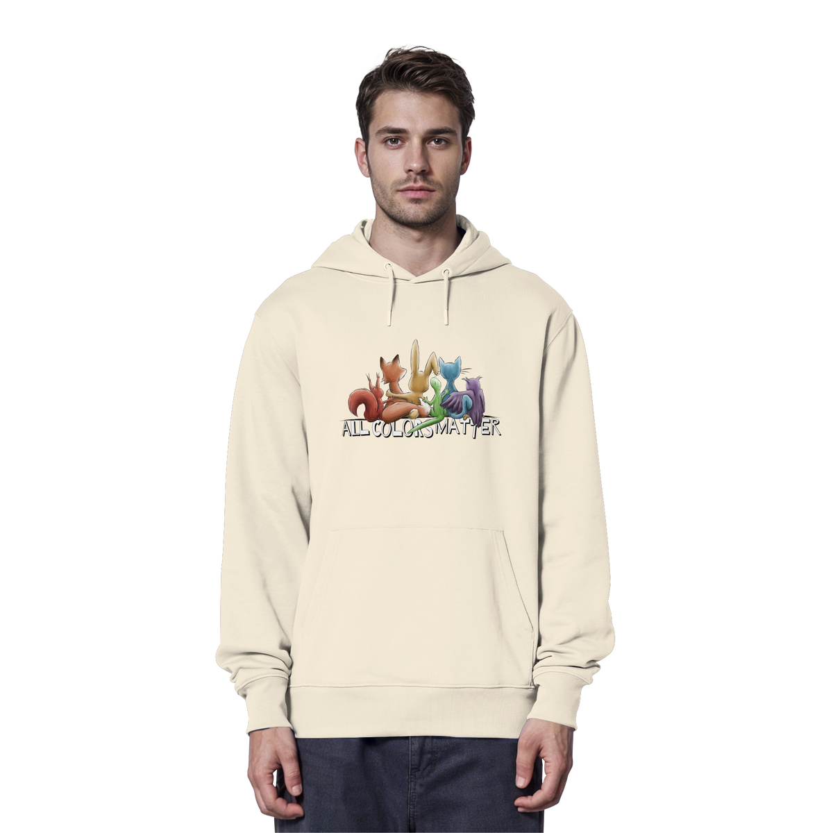 All Colors Matter! Regenbogen Tiere für Vielfalt - Organic Hoodie