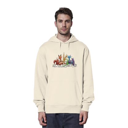 All Colors Matter! Regenbogen Tiere für Vielfalt - Organic Hoodie