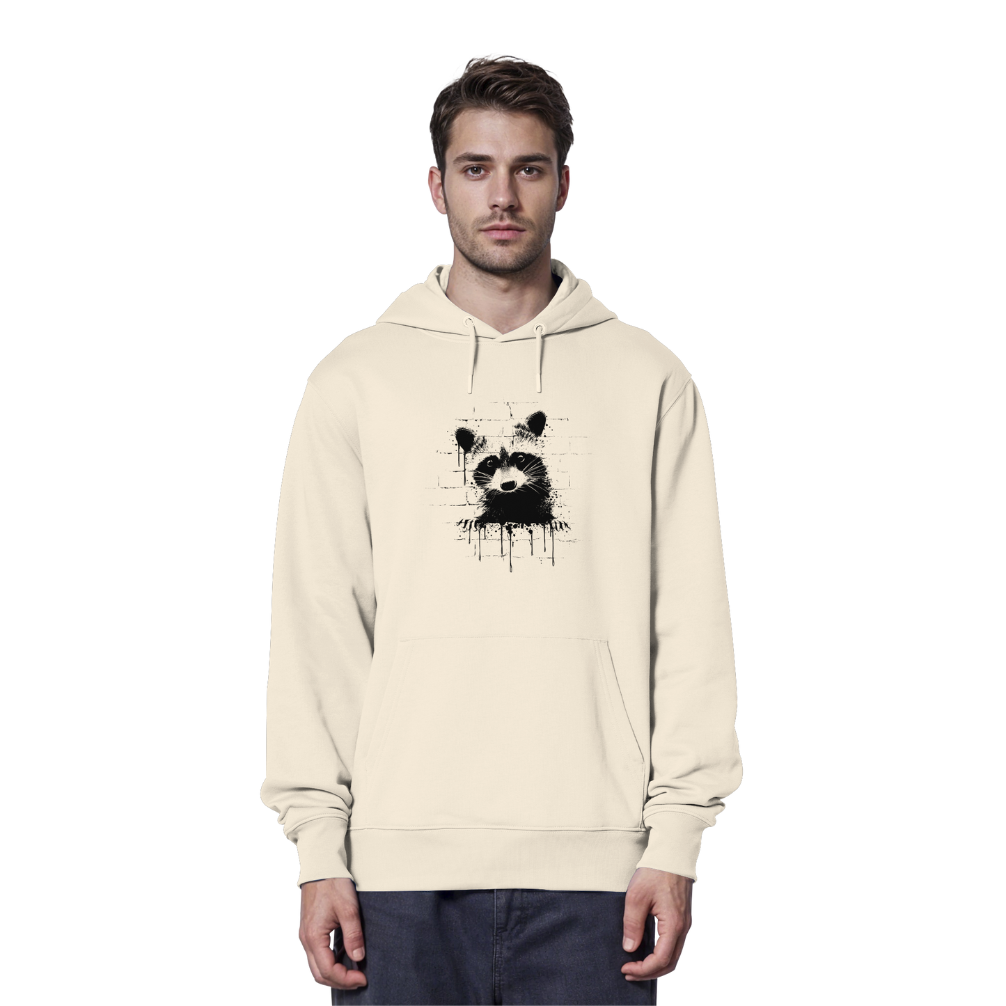 Funky Street Art Waschbär - Organic Hoodie