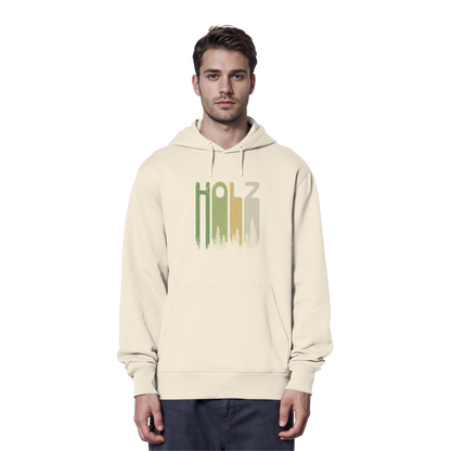 Holz Retro Wald Schriftzug - Organic Hoodie