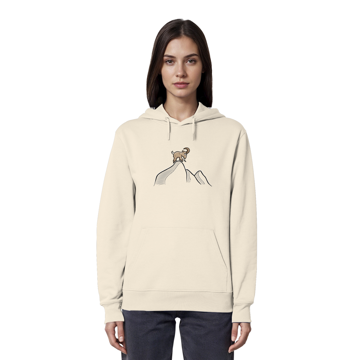 Ziegenbock in den Bergen - Organic Hoodie