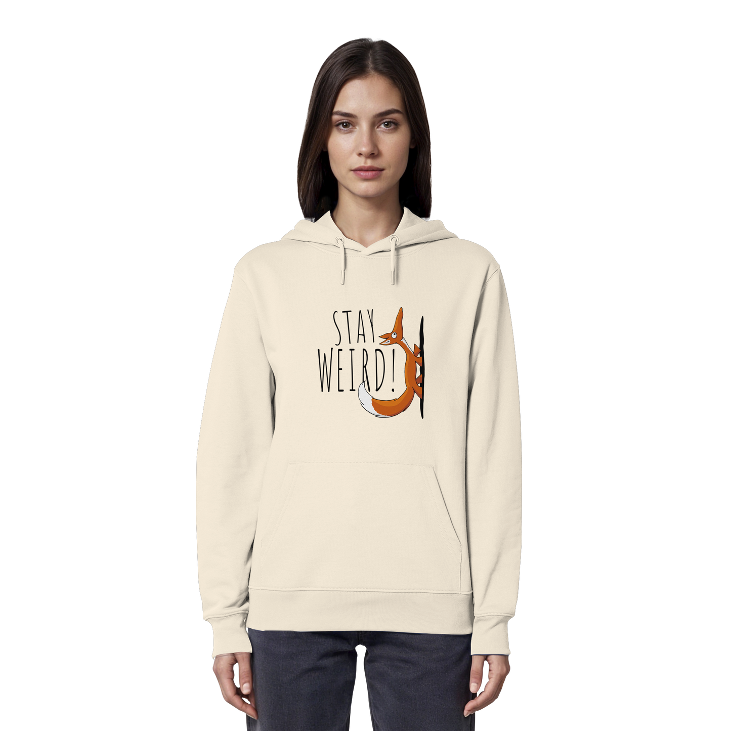 Stay Weird! Schräger Fuchs - Organic Hoodie