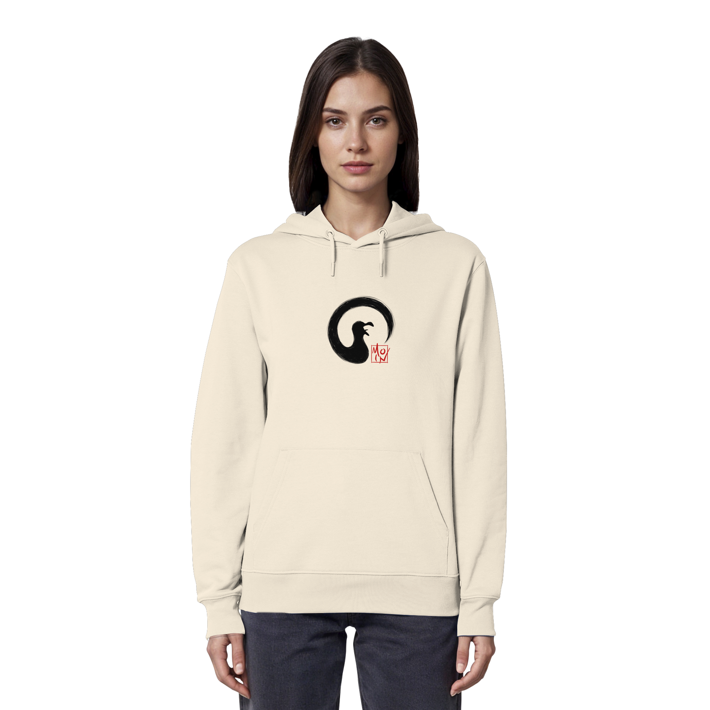 Moin kreischende japanische Enso Möwe - Organic Hoodie