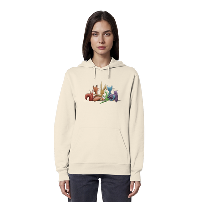 Regenbogen Tiere für Freundschaft, Toleranz und Vielfalt - Organic Hoodie