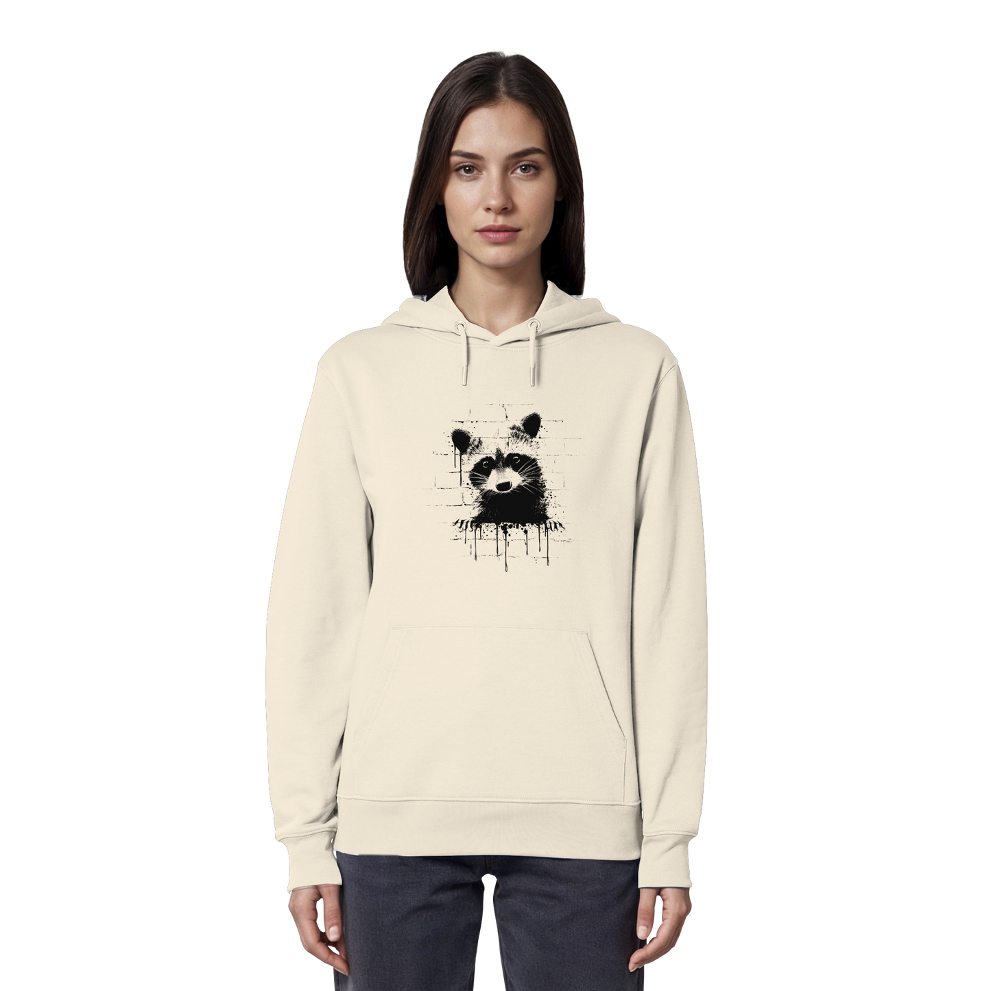Funky Street Art Waschbär - Organic Hoodie