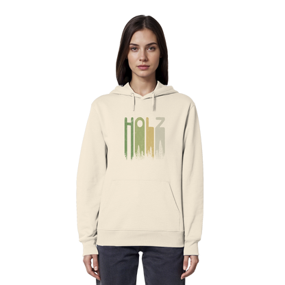 Holz Retro Wald Schriftzug - Organic Hoodie