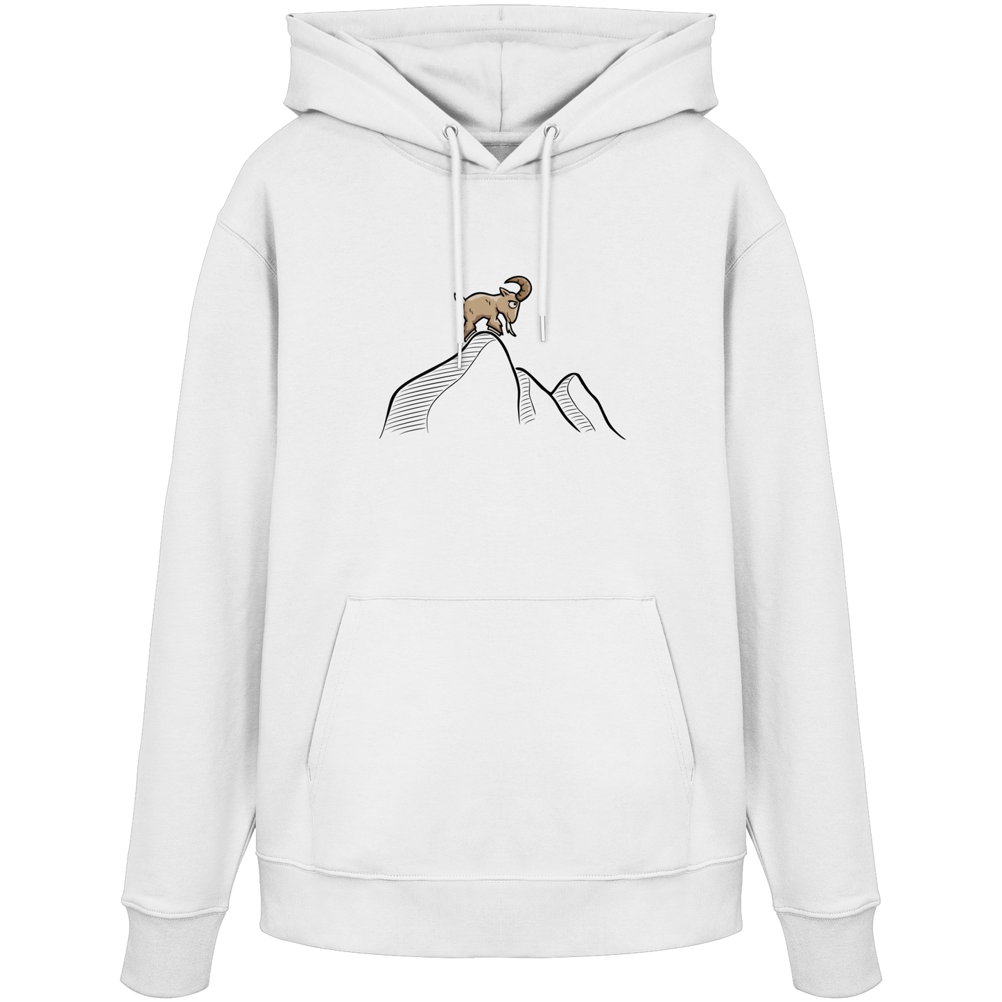Ziegenbock in den Bergen - Organic Hoodie