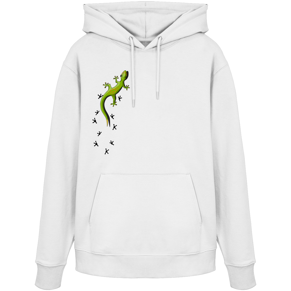 Kletternder Gecko mit Spuren - Organic Hoodie