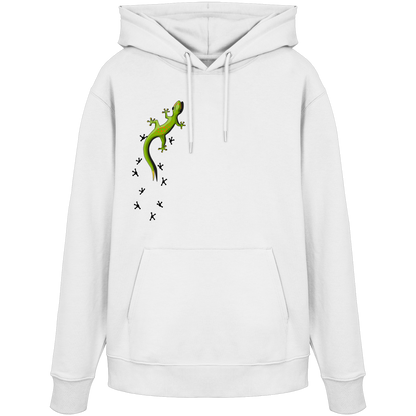 Kletternder Gecko mit Spuren - Organic Hoodie