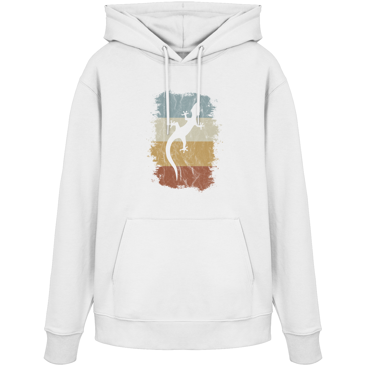 Retro Gecko Salamander Silhouette - Organic Hoodie