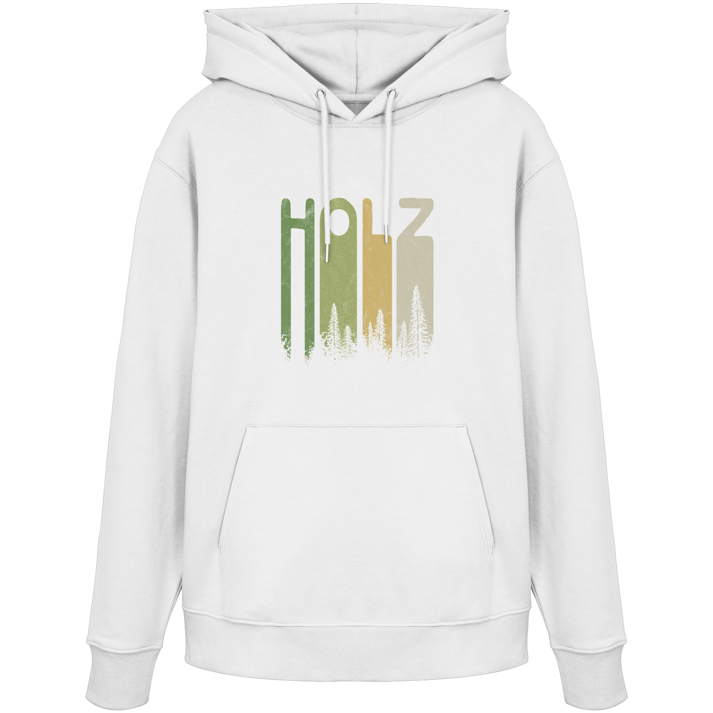 Holz Retro Wald Schriftzug - Organic Hoodie