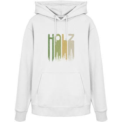 Holz Retro Wald Schriftzug - Organic Hoodie