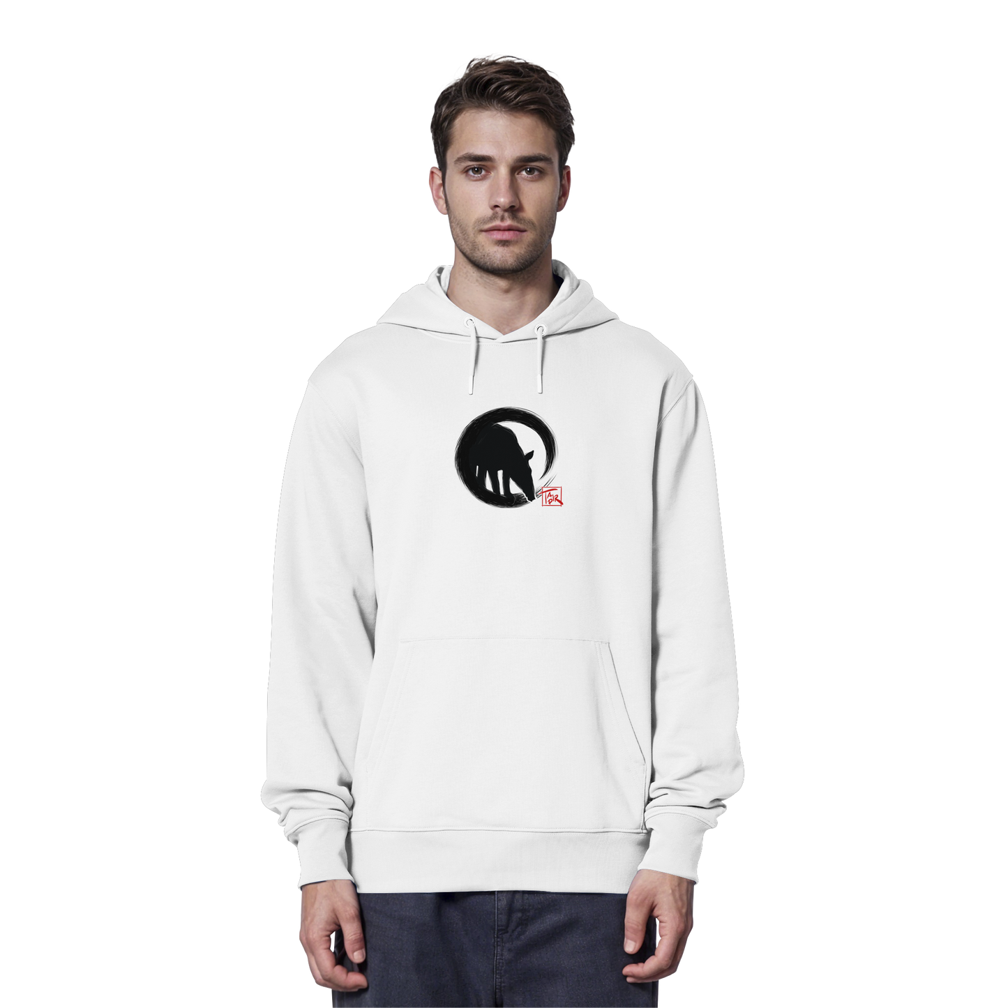 Zen Tapir im japanischen Enso Kreis - Organic Hoodie